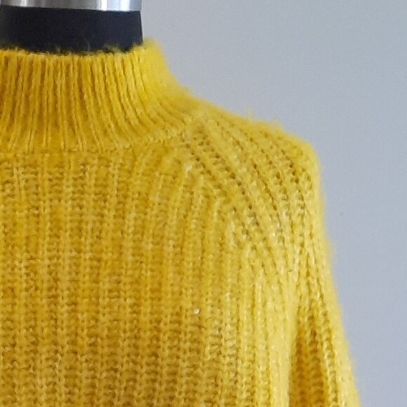 Mustard Yellow Chunky High Neck Sweater - Picture 4 of 4